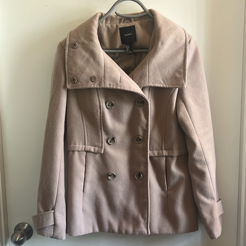Forever 21 tan pea coat size small